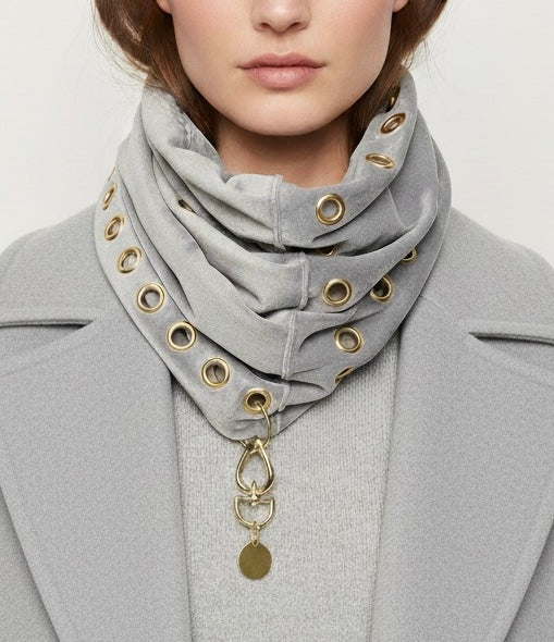 Golden Ash Cotton Velvet Scarf