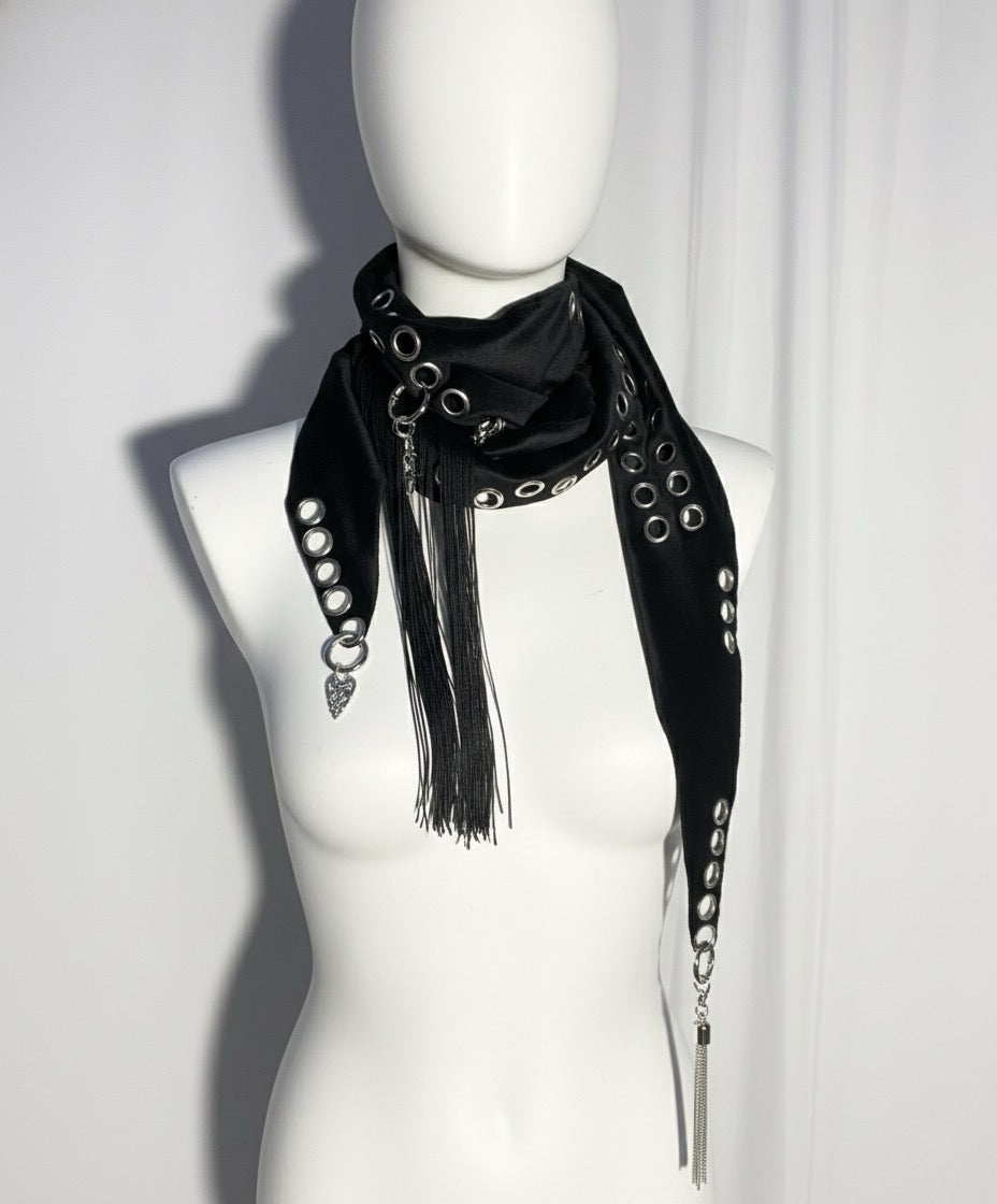 Zwart Noir Velour Scarf