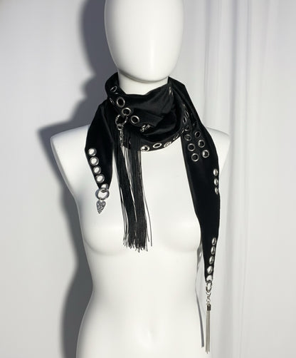 Zwart Noir Velour Scarf